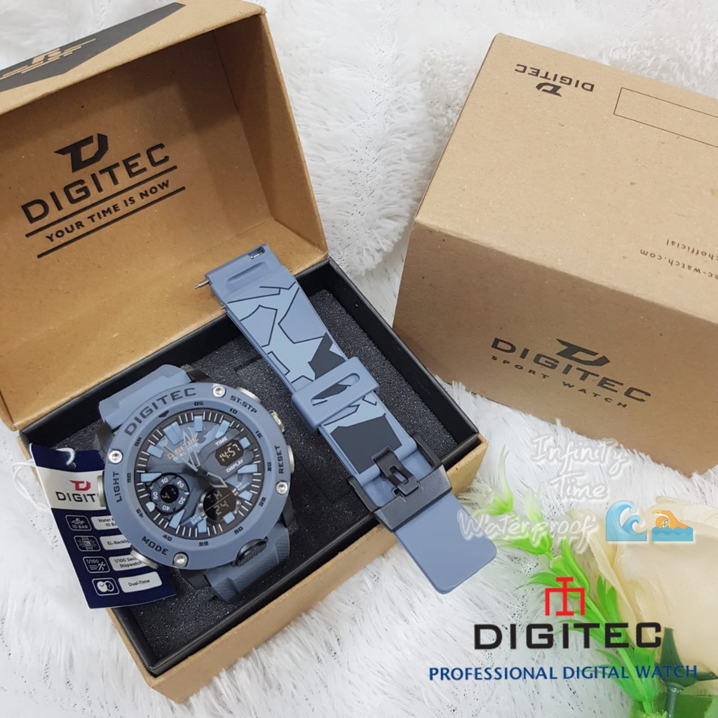 Jual Jam Tangan Digitec Dg3094t 3094 Cowok Strap Rubber Dualtime