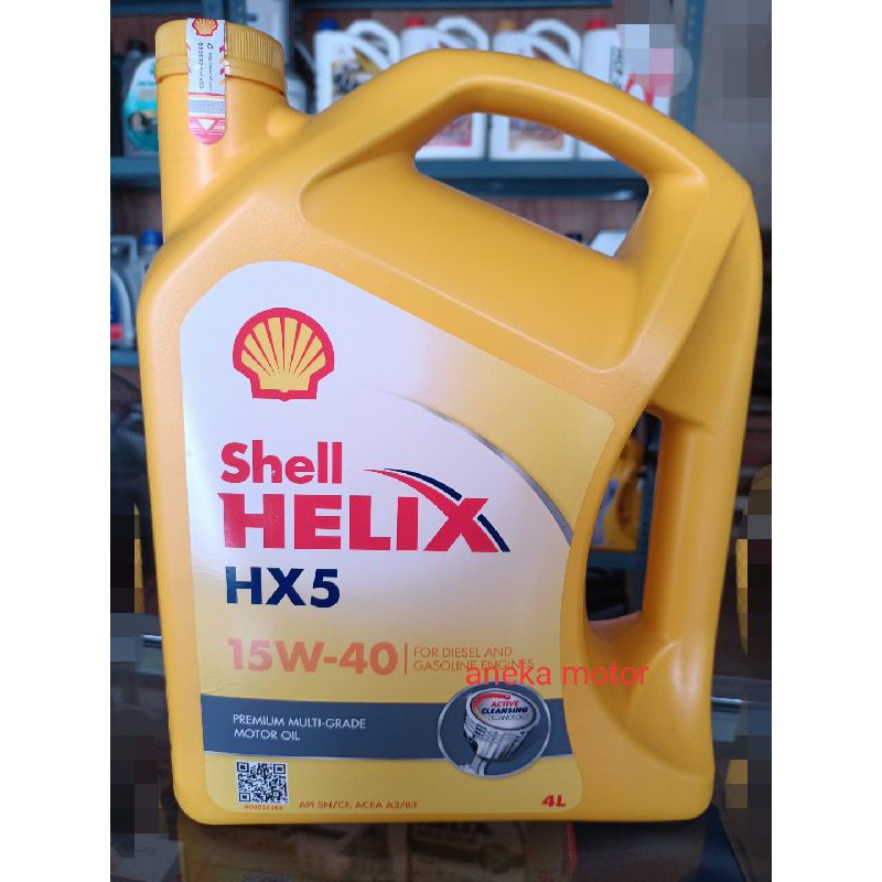 Jual oli mobil Shell Helix Hx5 Sae 15-40 galon 4liter | Shopee Indonesia