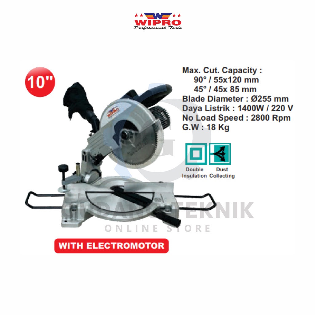 Jual Mesin Gergaji Sudut Wipro Wp Mesin Miter Saw Gergaji Sudut Inch Wipro W