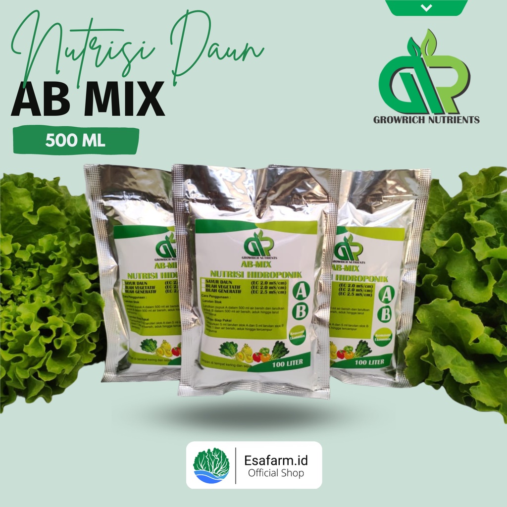 Jual Nutrisi Hidroponik AB Mix Sayuran Daun Untuk 100 Liter Air ...