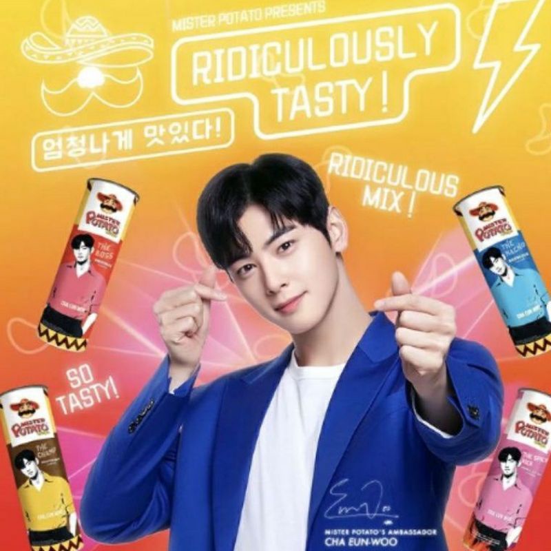 Jual BARU!! MISTER POTATO CRISPS EDISI CHA EUN WOO 85 GRAM / MISTER