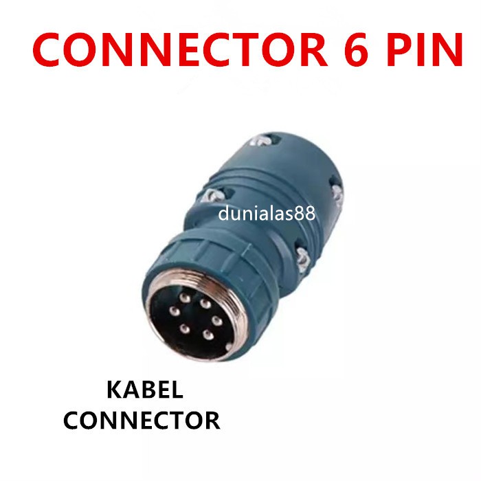 Jual 6 Pin Konektor Male Socket Connector 6pin Female MIG Mesin Las ...