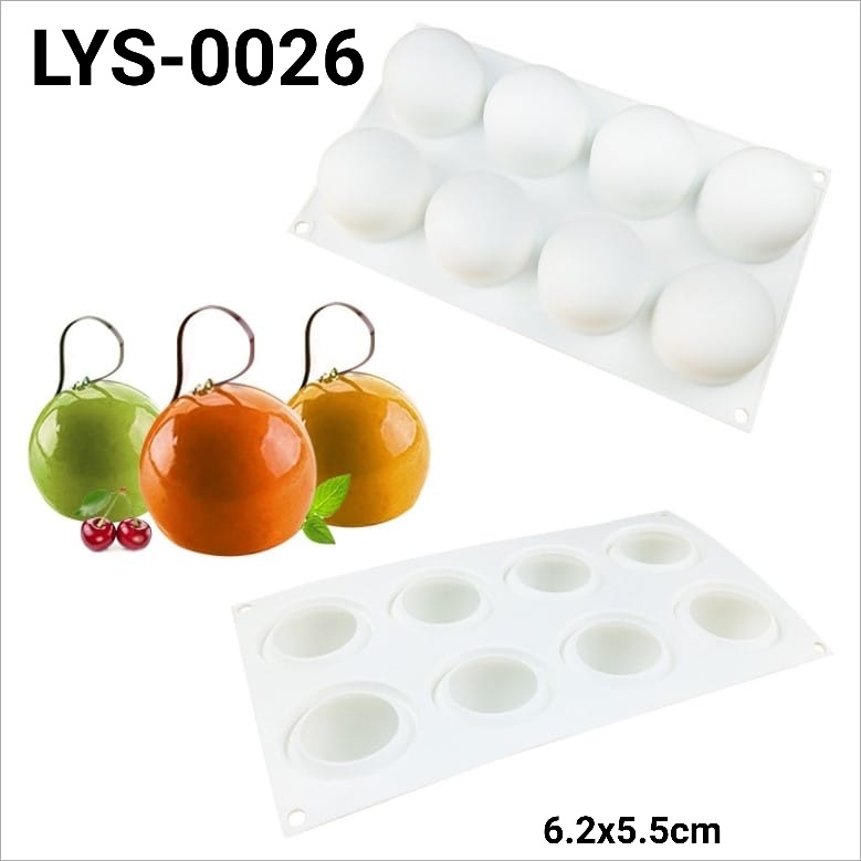 Jual LYS0026 Cetakan silikon puding mousse cream cake bulat jeruk apel