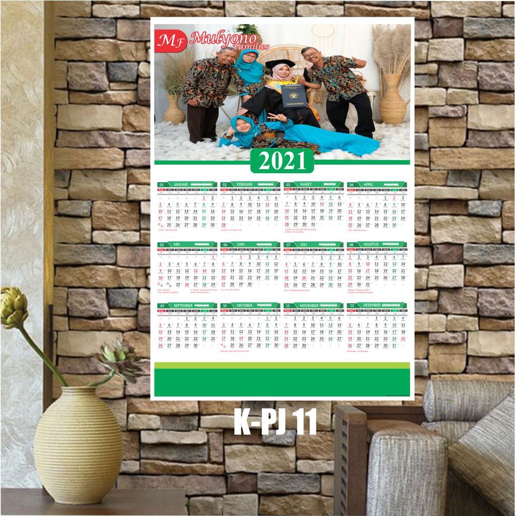 Jual MURAH!! Kalender Custom 2021, 1 Lembar, Isi 1 Foto Besar, Kualitas ...