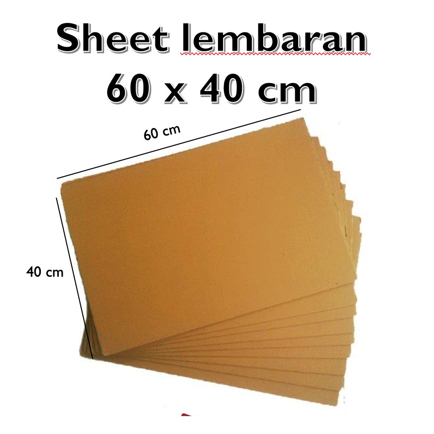 Jual KARDUS LEMBARAN 60 X 40 SINGLE WALL CORRUGATED SHEET POLOS BARU ...