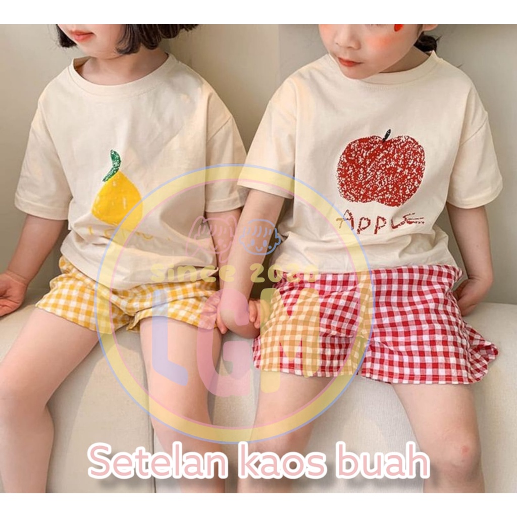 Jual LIGIMIKIDS - SETELAN KAOS BUAH ANAK PEREMPUAN USIA 1-8 TAHUN ...
