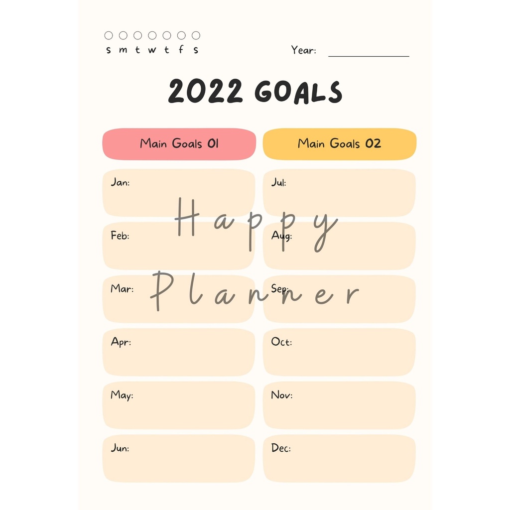 Jual 10 _ Refill Isi Binder - 2022 Goals | Goal Setting | 14 Week Goals ...