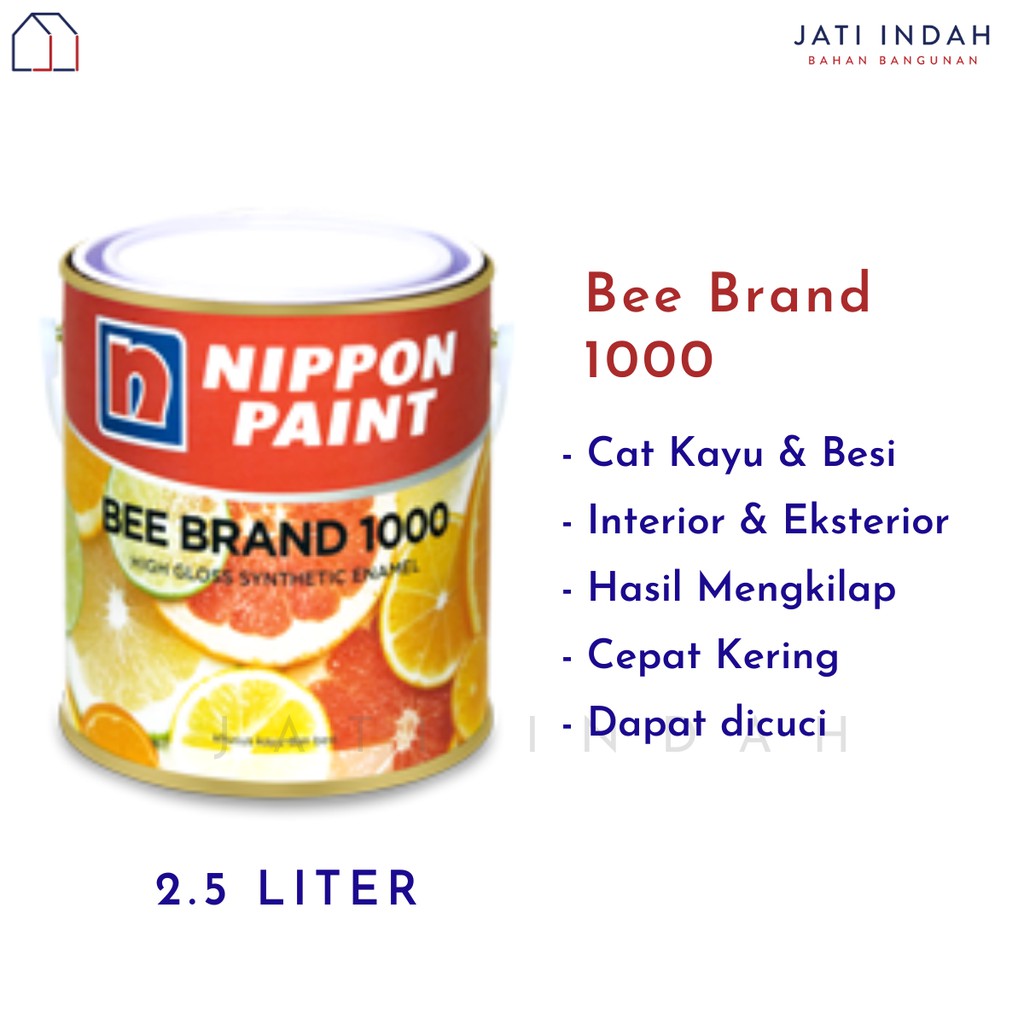 Jual Cat Kayu & Besi 2.5 L Nippon Paint Bee Brand 1000 High Gloss