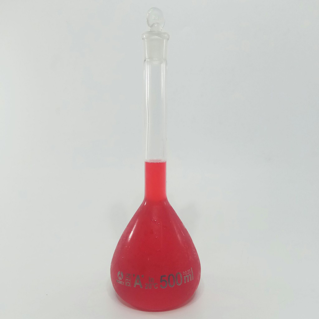 Jual VOLUMETRIC FLASK 500mL. Labu Ukur. borosilicate certificate. Glass ...