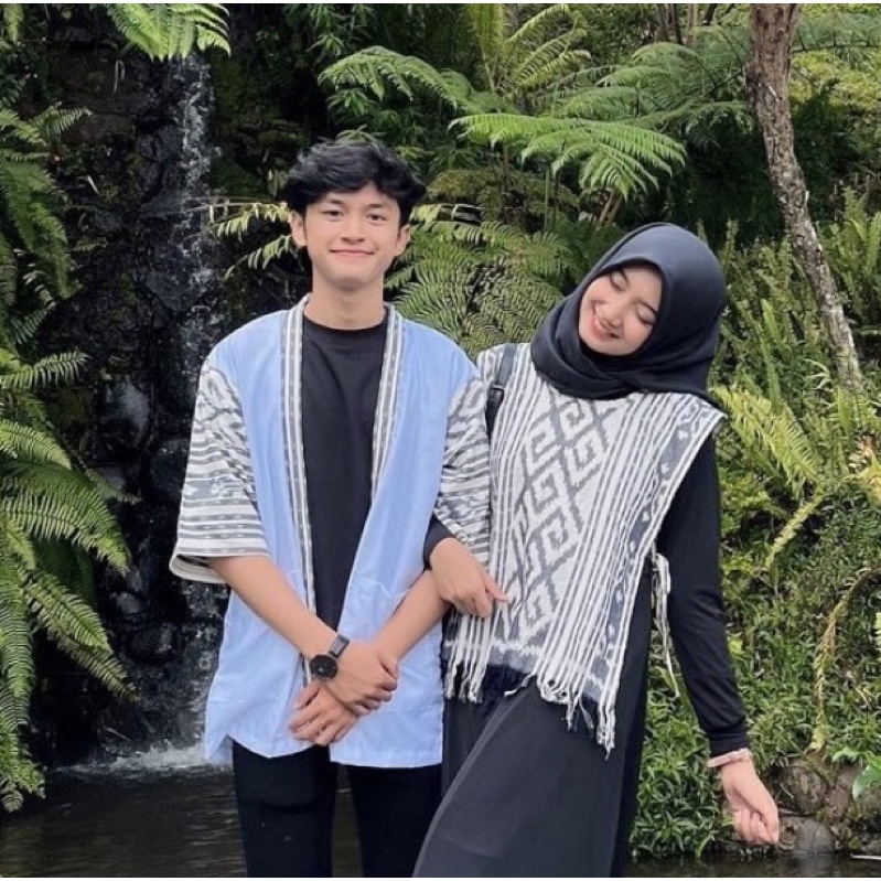 Jual Couple Tenun Tora Vest Tenun Ikat Asli Keishan Id Outer Songket Cardigan Tenun Kimono Tenun