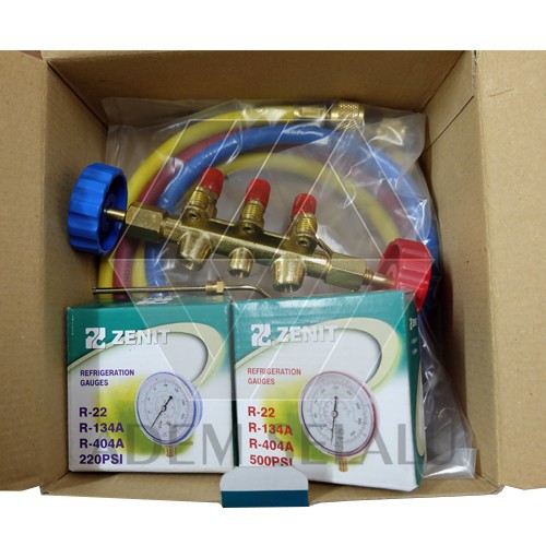 Jual Manifold Set R22 R134a Zenit | Testing Manifold | Analyzer ...