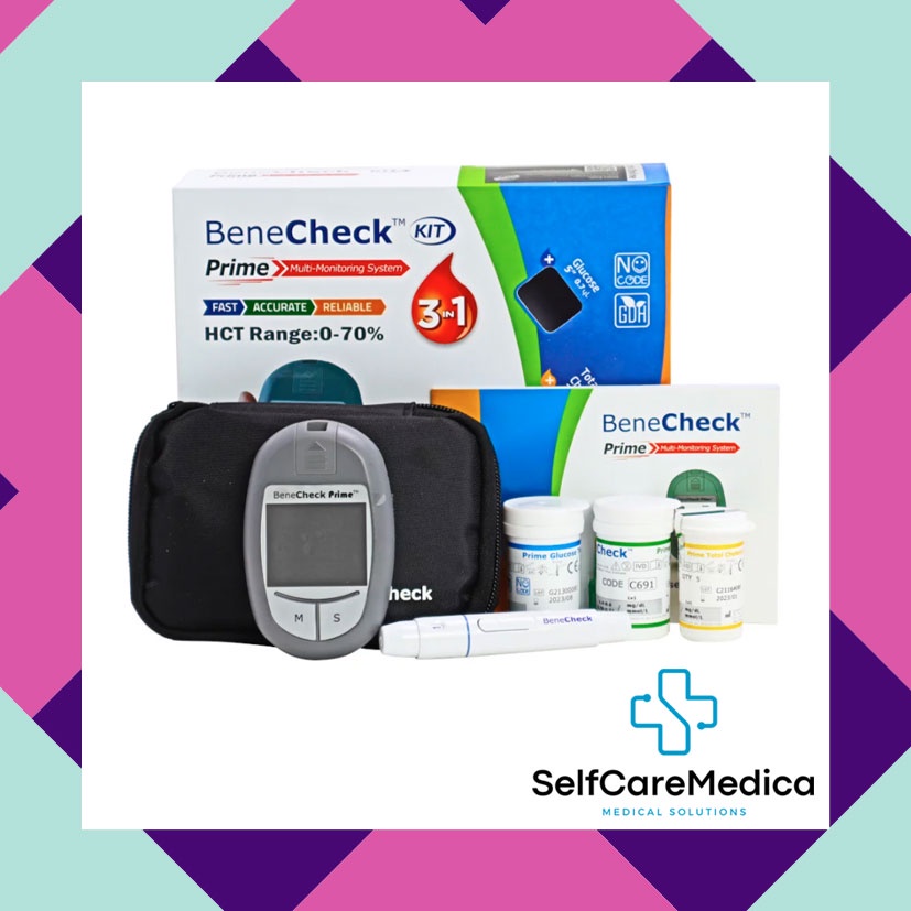 Jual BeneCheck Prime Kit 3in1 (Gula Darah, Kolesterol & Asam Urat ...