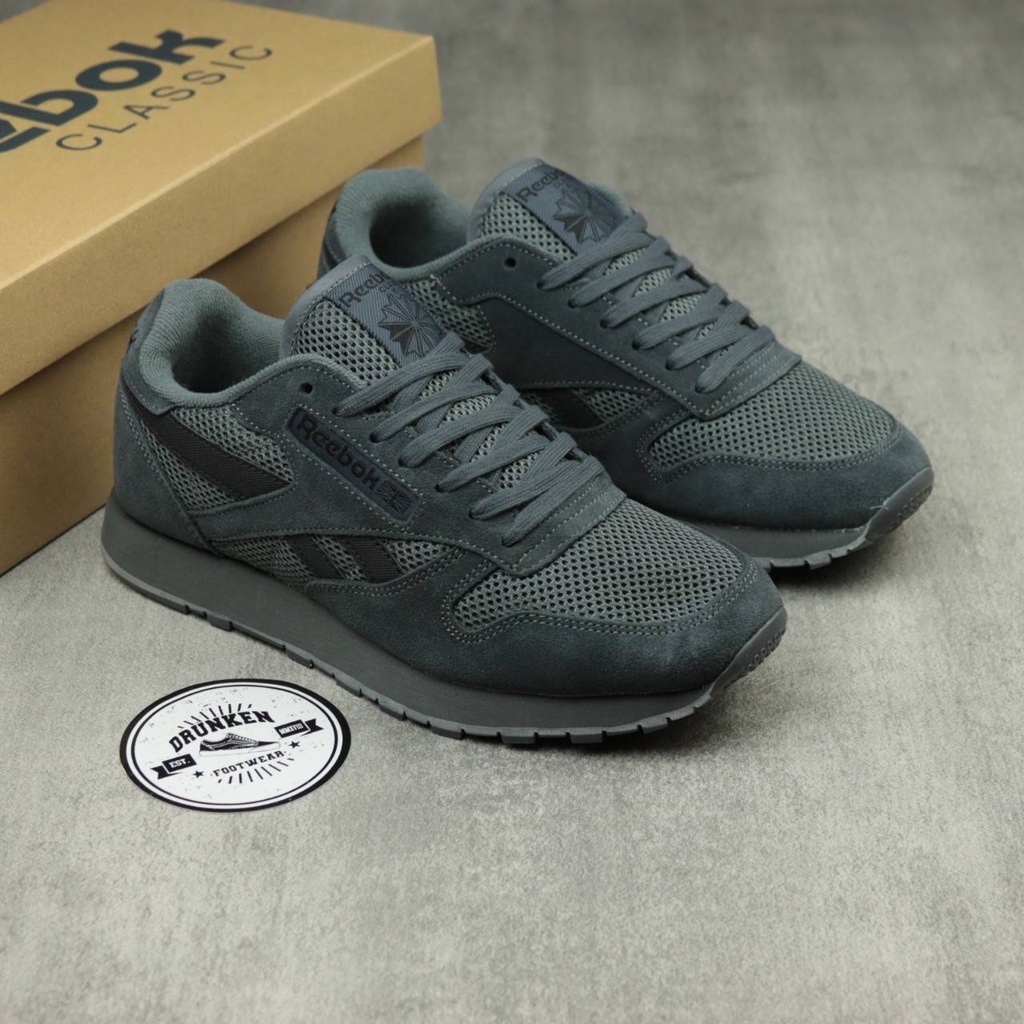 Jual Sepatu Reebok Classic Leather Grey Un Original Shopee Indonesia