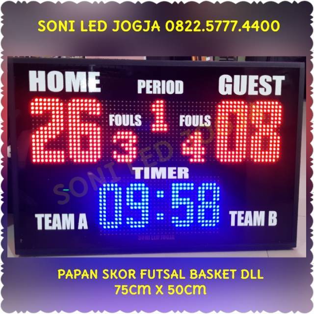 Jual Papanskor Futsal Scoreboard Basket Scoring Board Led Papan Skor ...