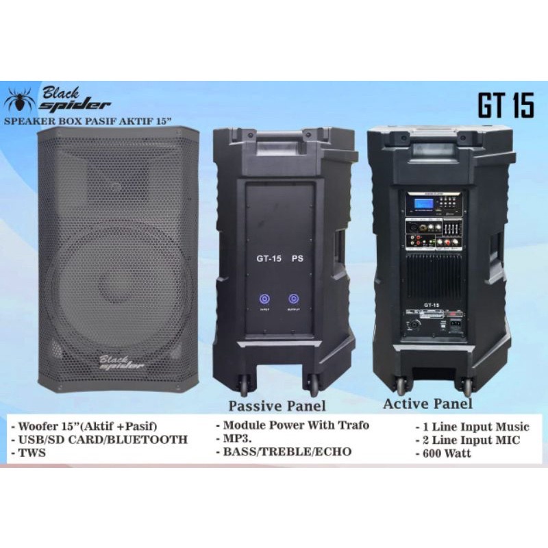 harga speaker aktif black spider 15 inch