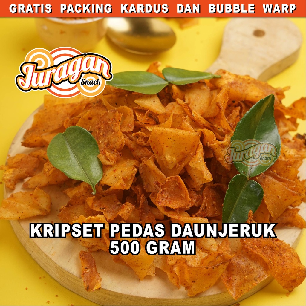 Jual Keripik Singkong Kripset Pedas Daun Jeruk 500 Gram Snack Kiloan