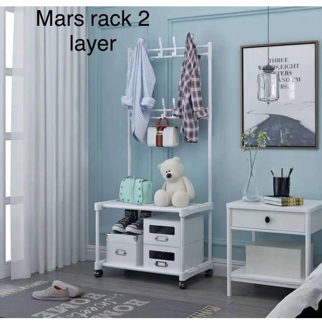 Jual SHENAR MARS RAK GANTUNGAN SERBAGUNA RODA MARS RACK 2 LAYER RAK ...