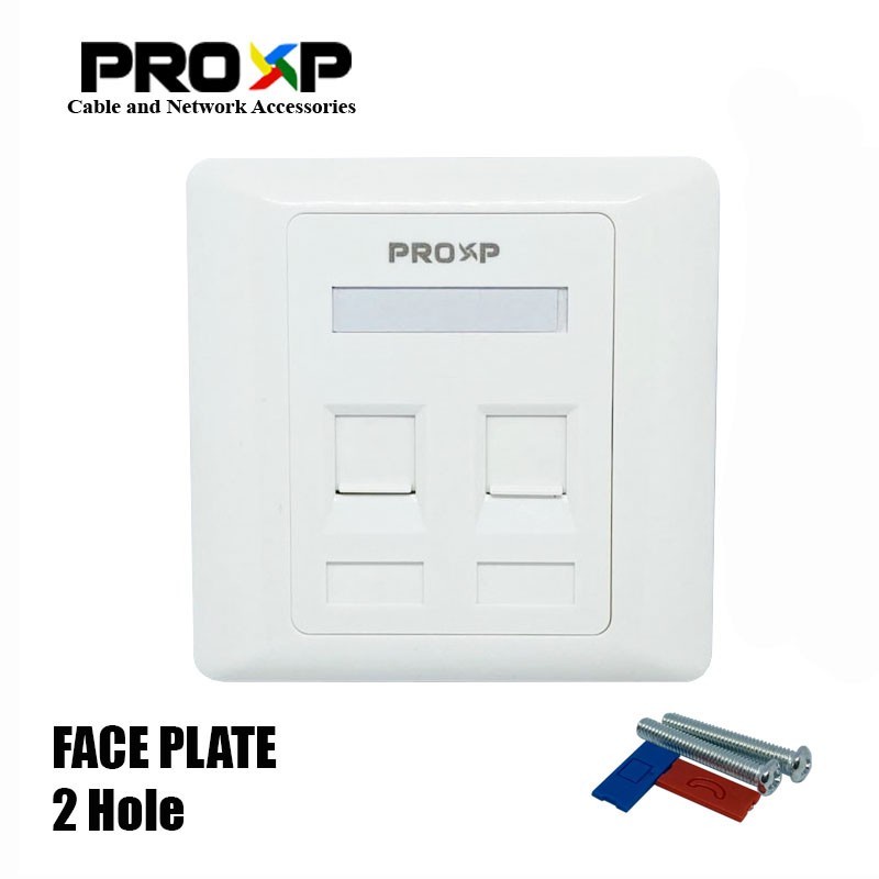 Jual PROXP FP201 Face Plate | Face Panel 2 Hole / 2 Port | Shopee Indonesia
