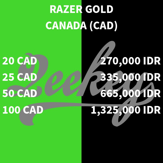 Jual Razer Gold Canada (20 - 100 CAD) | Shopee Indonesia