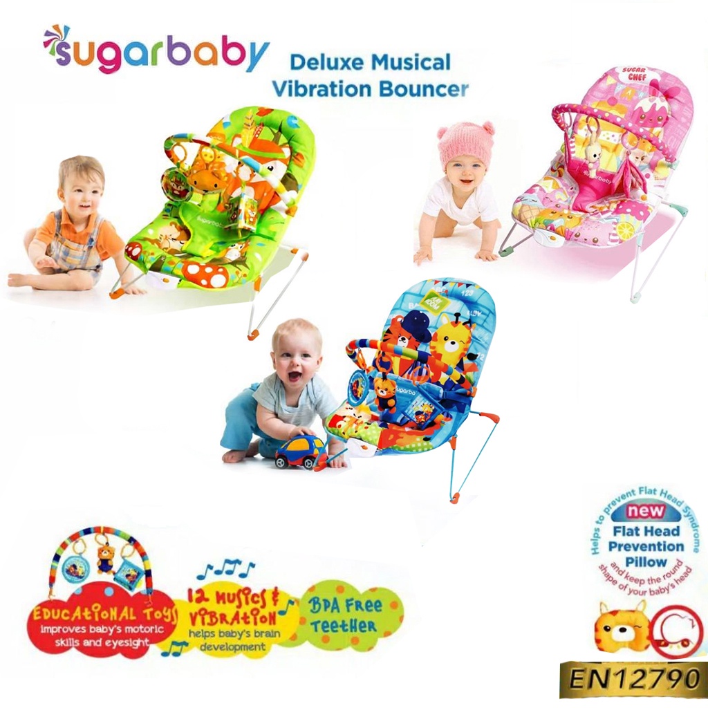 Jual Sugar Baby 1 Recline Deluxe Musical Vibration Baby Bouncer