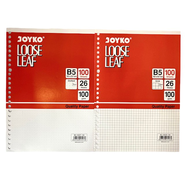 Jual LOOSE LEAF JOYKO B5 GRID & DOTTED ISI 100 LEMBAR | Shopee Indonesia