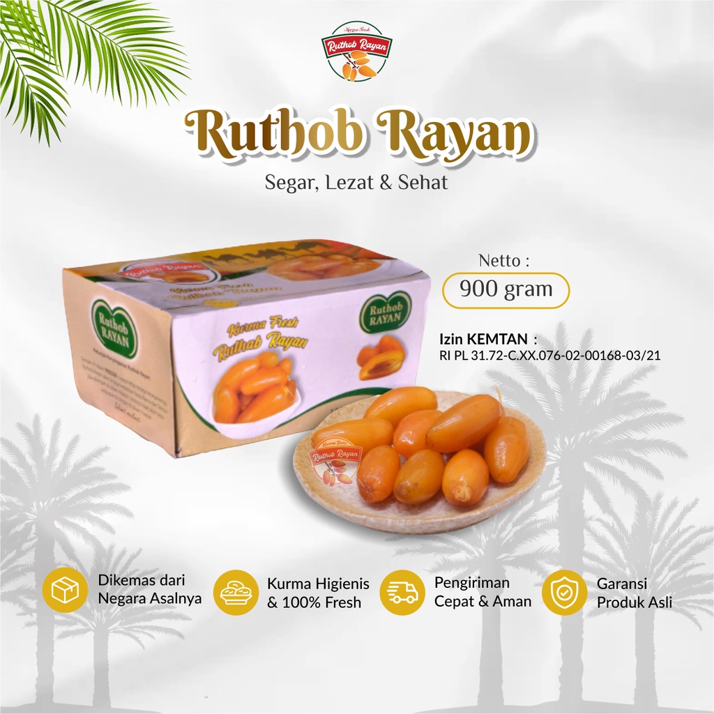Jual Ruthob Rayan - Kurma Muda 900 Gram Basah Premium Promil Suami ...