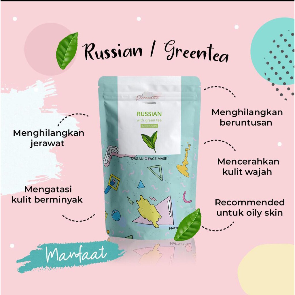 Jual GREENTEA RUSSIAN FACE MASK BY PINKROULETTE (masker organik ...