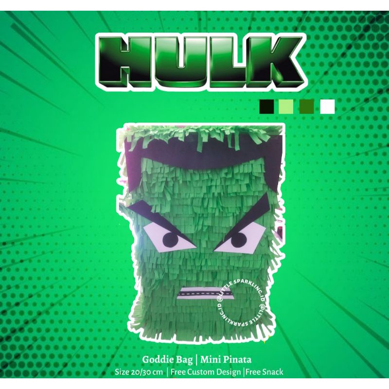 Piñata Hulk DISBACANAL Moyenne - Avec Rubans à Tirer - Pour Anniversaire Et Fête Super-Héros