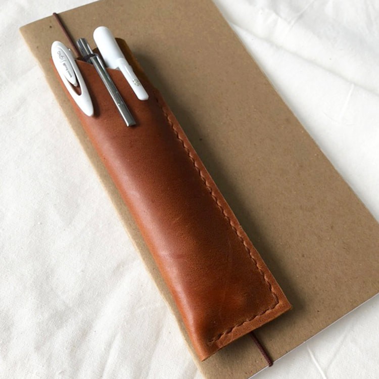 Jual Leather Pen Sleeve with String | Shopee Indonesia