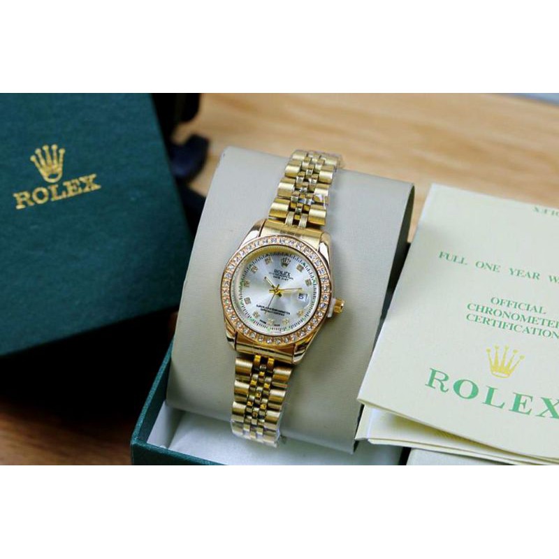 Jual Jam Tangan Fashion Wanita ROLEX Tanggal Aktif Paket Box Original Sesuai Foto Iklan Shopee Indonesia