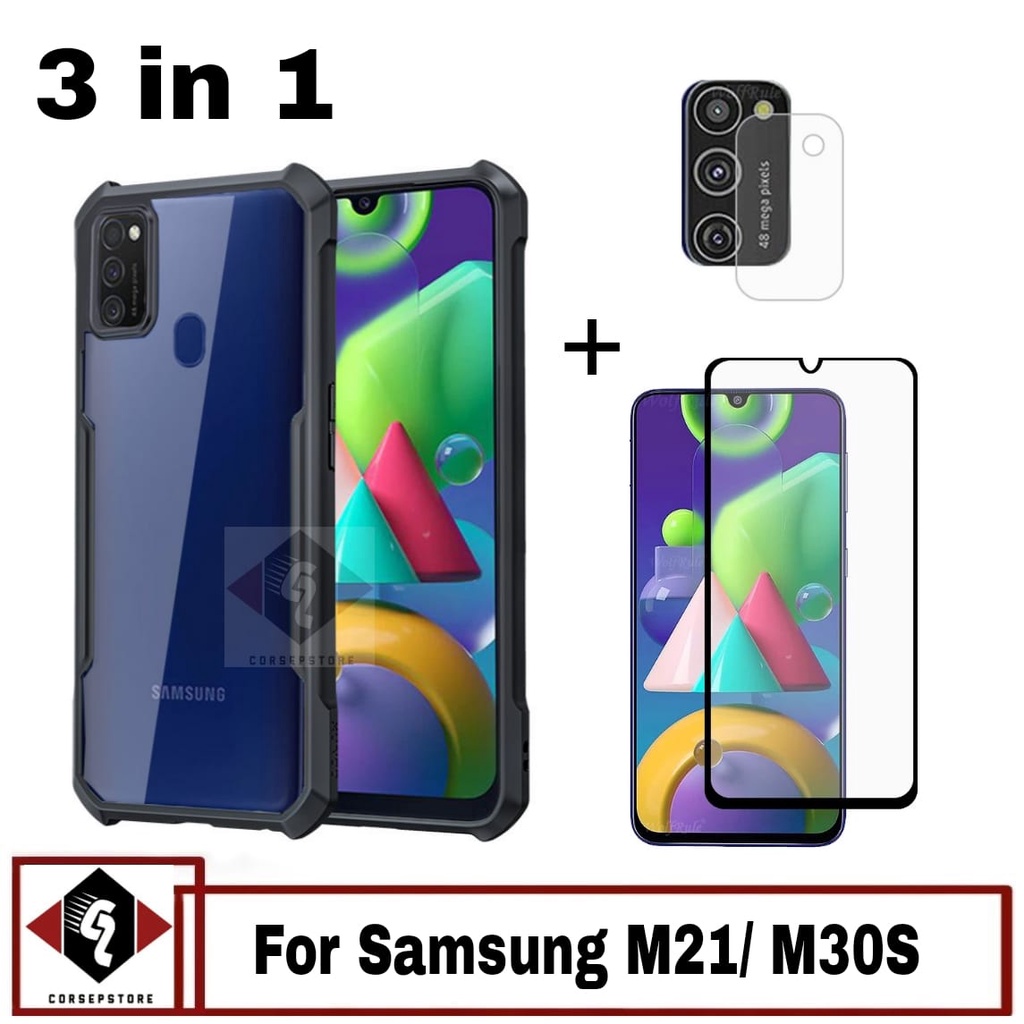 Jual Paket 3-iN1 Case Cover Samsung Galaxy M21 M30S Bonus