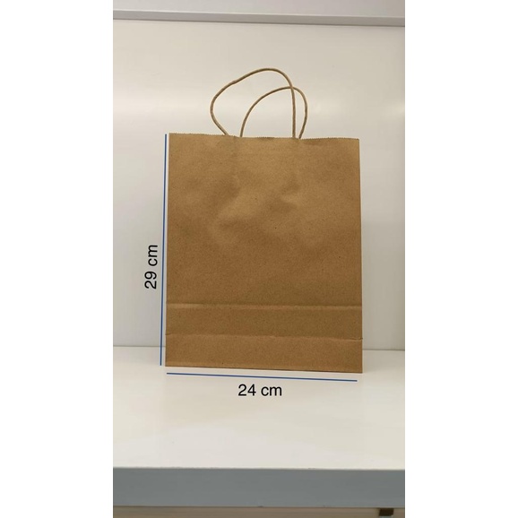 Jual PAPERBAG KRAFT Polos OKEY B 10pcs 24X8X29cm Coklat TALI | Shopee ...