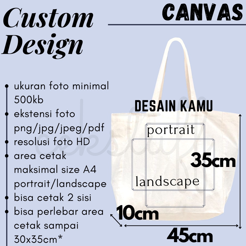 Ukuran tote bag standard sale