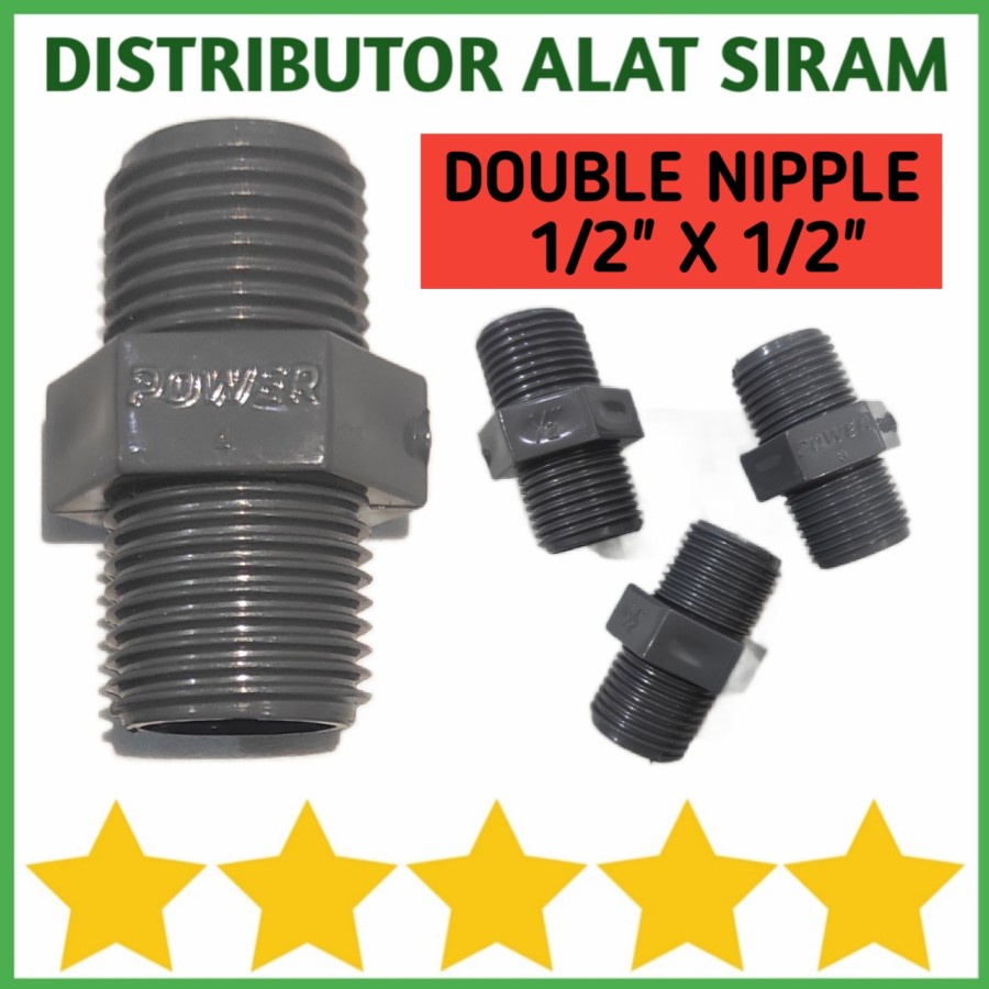 Double Konektor Pvc Drat Luar Dan Dalam