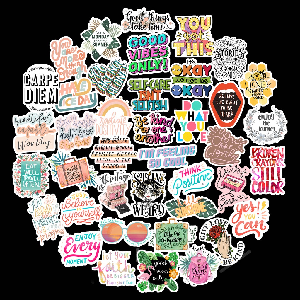 Jual 40Pcs STICKER QUOTES TUMBLR CUTE Waterproof | Shopee Indonesia