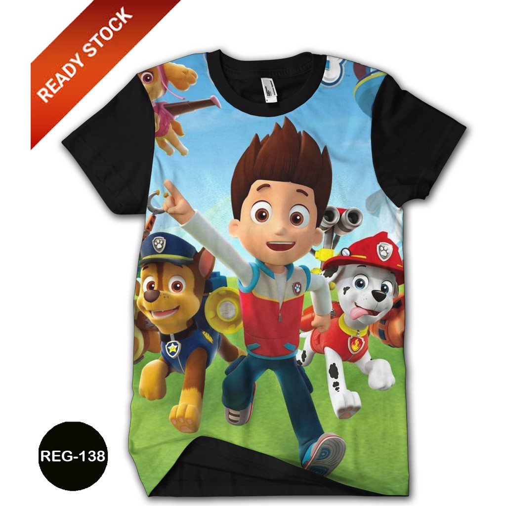 Jual Kaos Paw Patrol 3D Baju Anak Kartun Serial TV Animasi #REG-138