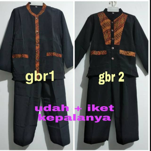 Jual setelan pangsi anak ( gratis iket kepala) bahan bestwey baju adat