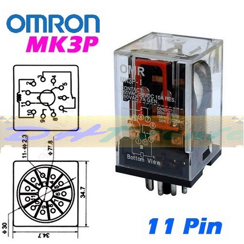 Relais De Puissance Omron MK 3P-5 Midget - Bobine AC24V - Neuf (peut Avoir De Petits Défauts)