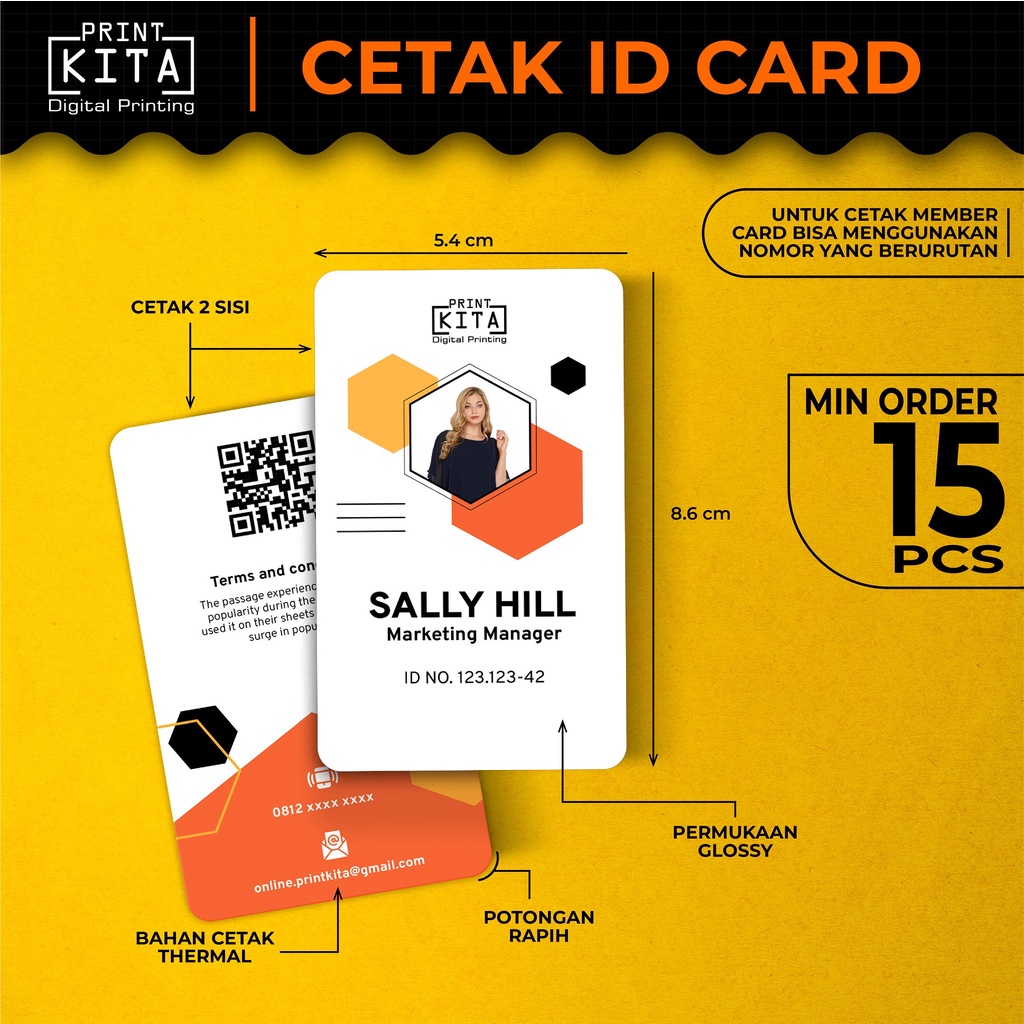 Jual Cetak Id Card Custom Thermal Tebal Dan Tahan Air Cetak Member Card Cetak Name Tag Shopee