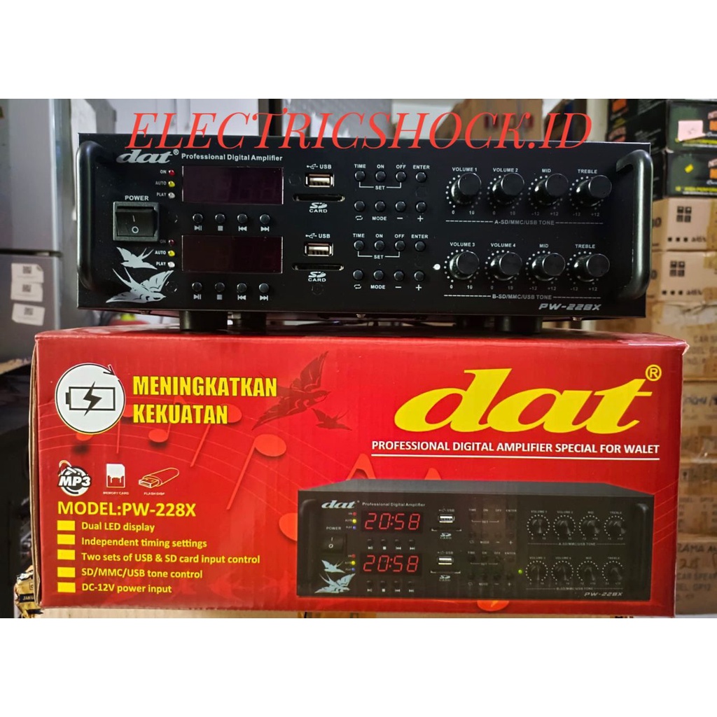 Jual AMPLIFIER WALET DAT PW 228X / DAT PW228X 2 PLAYER 4 CHANNEL ORI ...