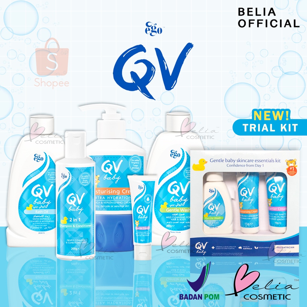 Jual BELIA QV Baby Bath Oil Shampoo & Conditioner Barrier Cream