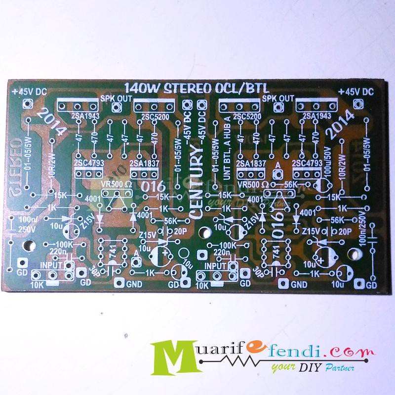 Jual PCB Power Amplifier Stereo OCL Atau Mono BTL 140Watt Final Toshiba