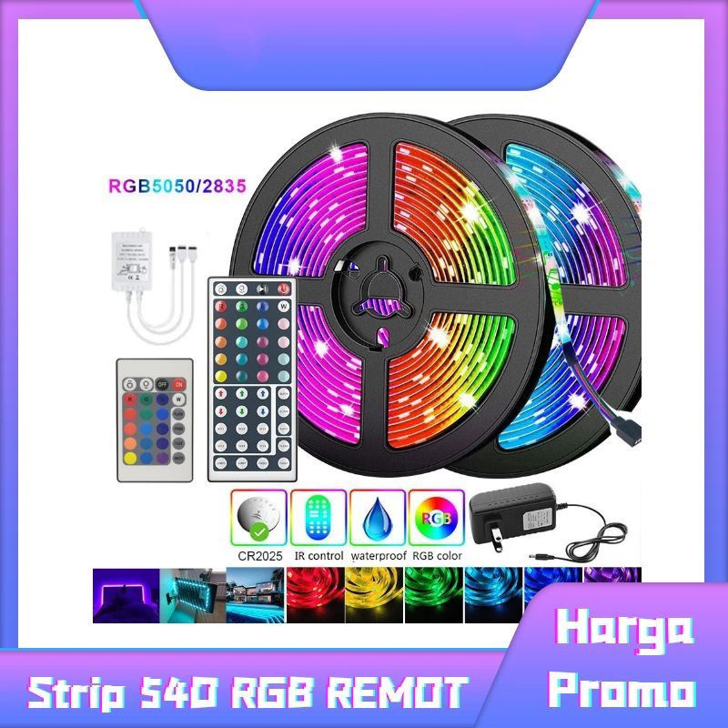 Jual LAMPU LED STRIP 2835/3528/5050 5METER 10METER REMOT RGB WARNA ...