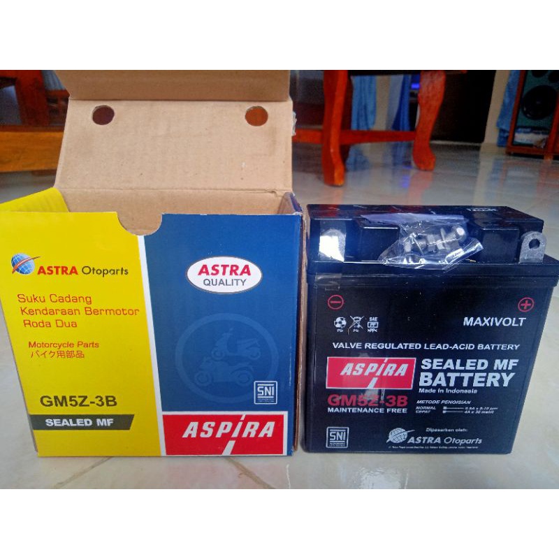 Jual Aki kering GM5Z-3B Aspira untuk Grand,Legenda,Supra Fit,Jup Z