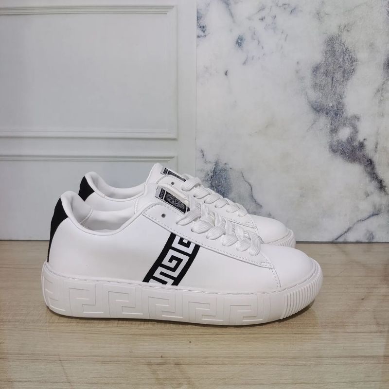 Jual Sneakers Pria versace White Black (Made In Italy) | Shopee Indonesia