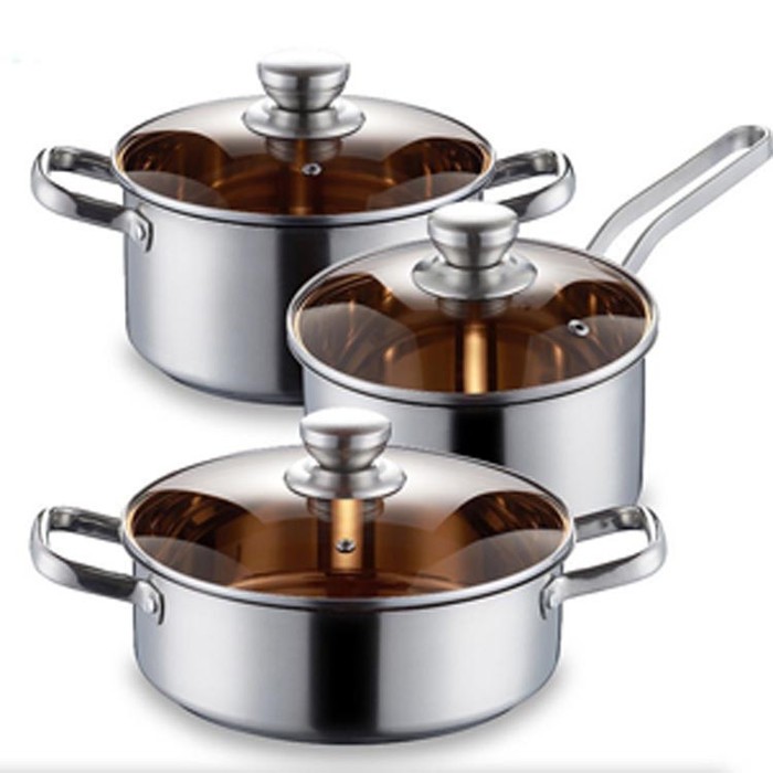Jual Panci Set Panci Masak Stainless Bisa Untuk Kompor Induksi | Shopee