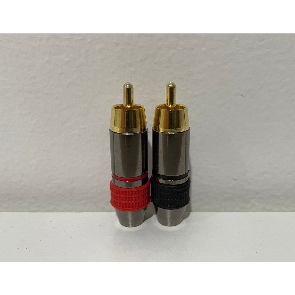 Jual Jack RCA Gold Black Metal Merah Hitam / Konektor RCA Male | Shopee ...