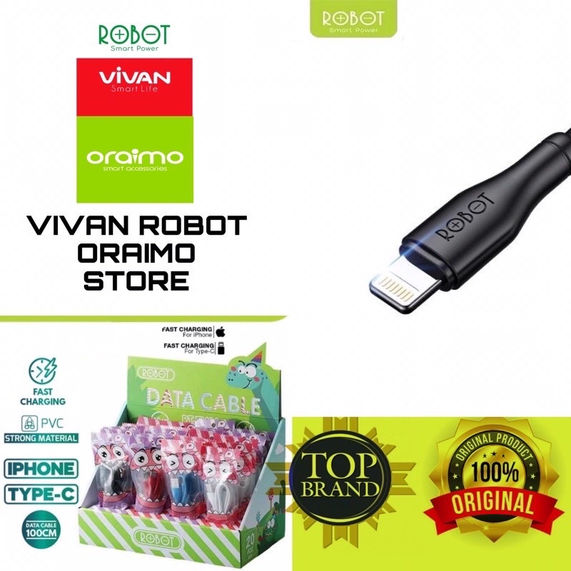 Jual Kabel Data Casan ROBOT RDL100S Data Cable Lightning 2A Fast ...