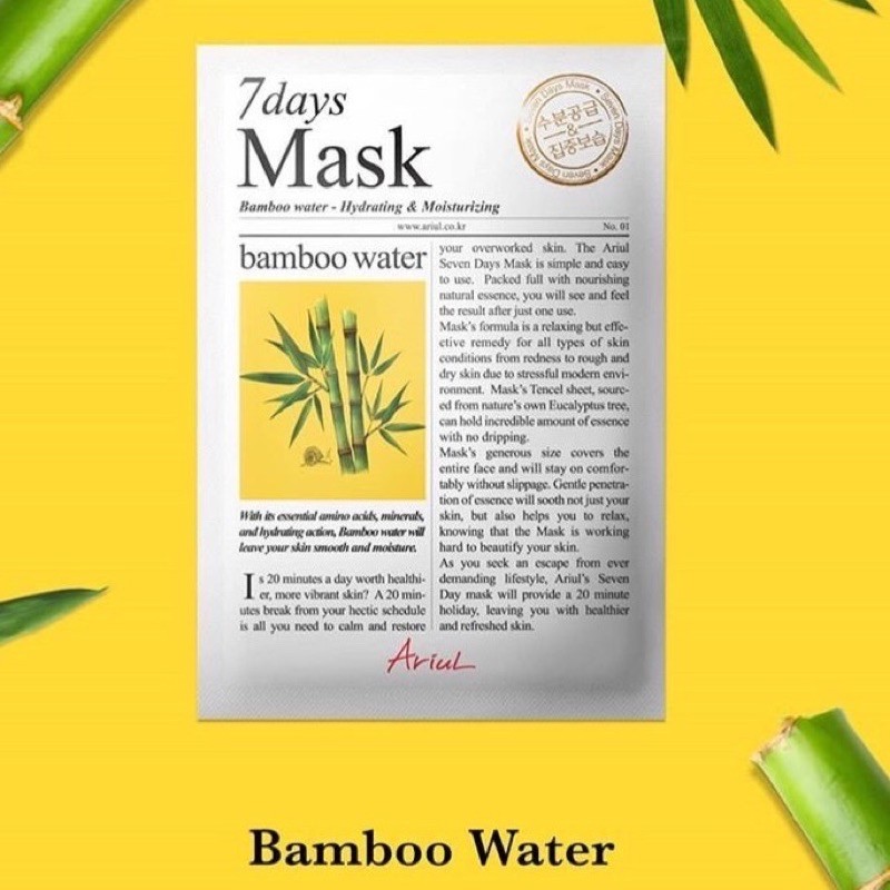 Jual ARIUL 7 Days Mask Bamboo Water | Shopee Indonesia