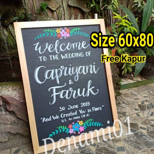 Jual COD PAPAN TULIS KAPUR PAPAN BOARD RUSTIC PAPAN MENU KAYU DEKORASI